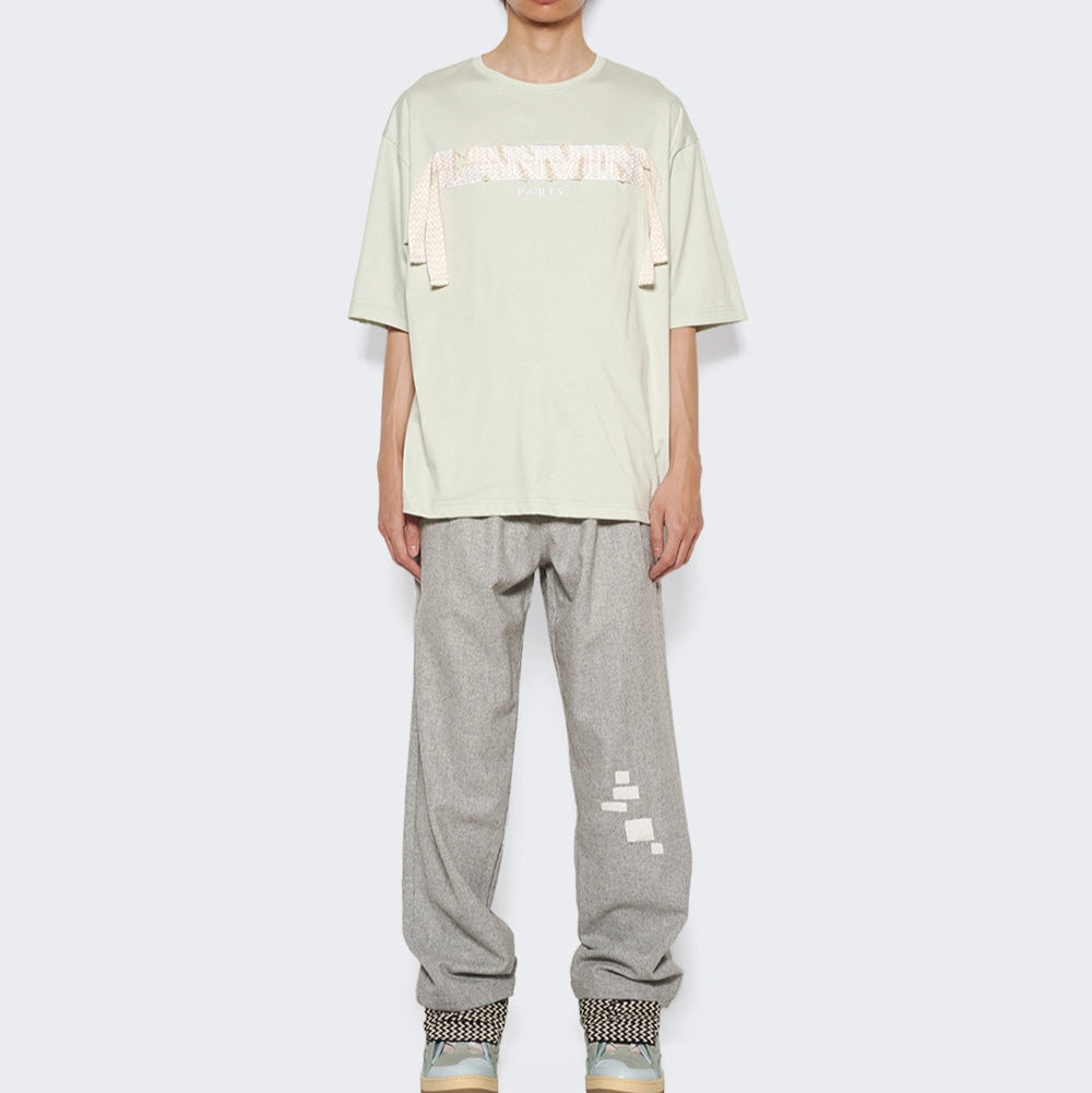 LANVIN CRAZY CURB EMBROIDERED T-SHIRT SAGE GREEN
