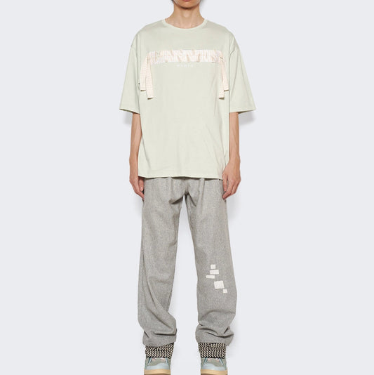 LANVIN CRAZY CURB EMBROIDERED T-SHIRT SAGE GREEN