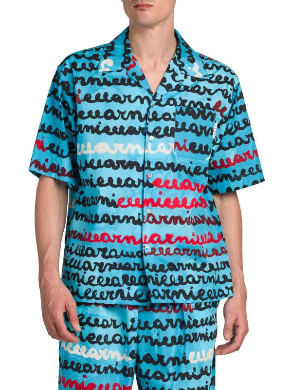 MARNI LOGO HANDWRITING SHORT SLEEVE SHIRT