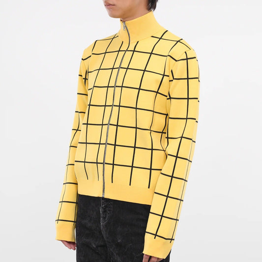MARNI PLAID TURTLENECK CARDIGAN