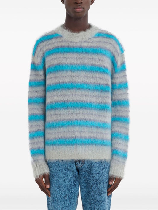 MARNI STRIPED MOHAIR JUMPER