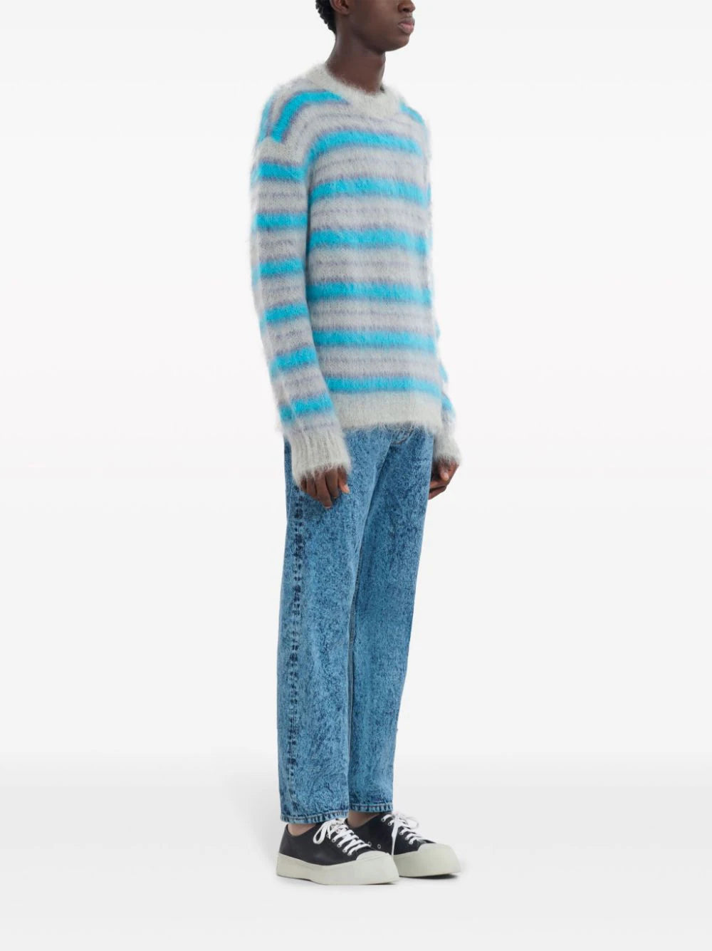 MARNI STRIPED MOHAIR JUMPER