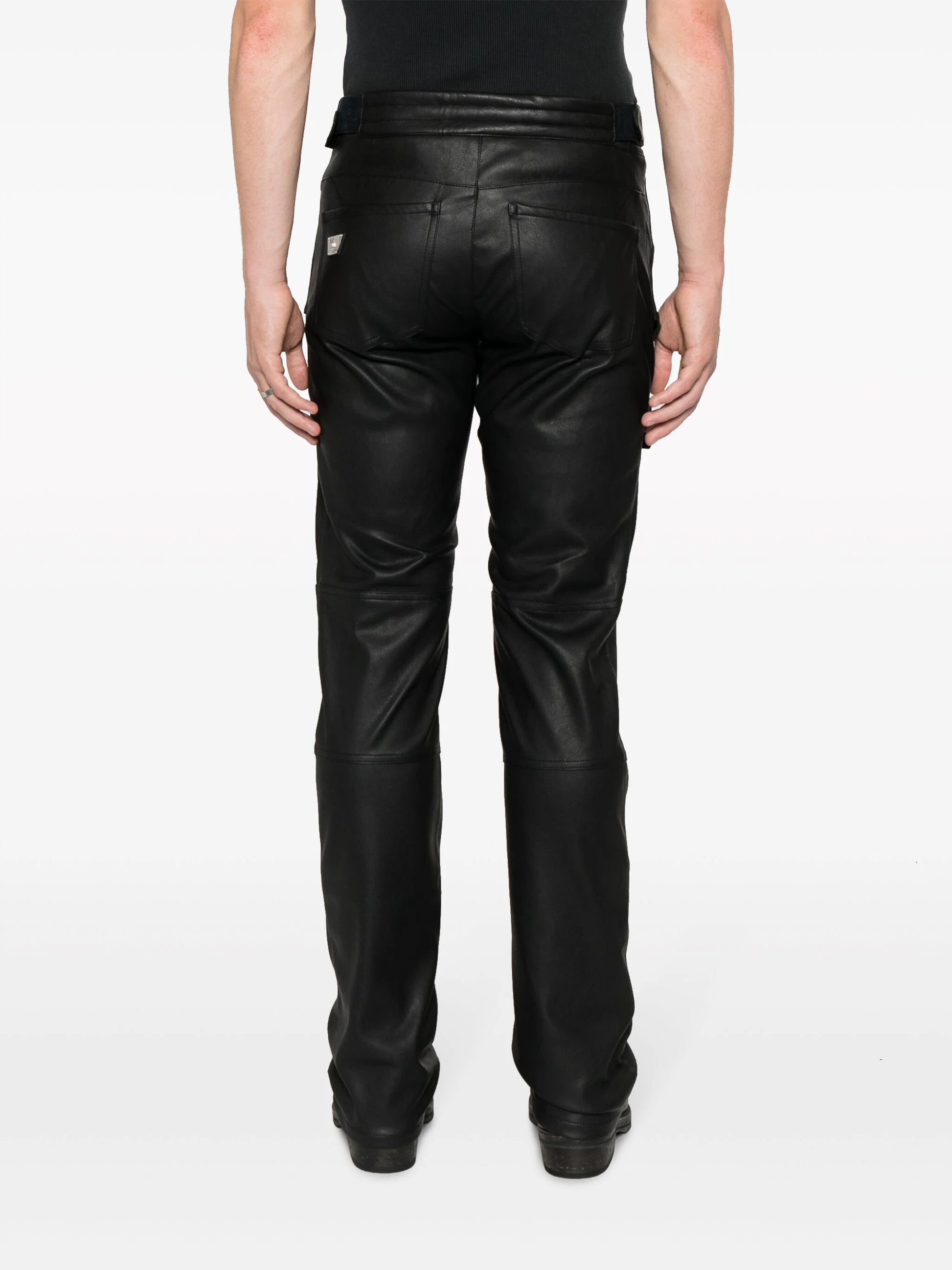 MISBHV CARGO FAUX-LEATHER TROUSERS