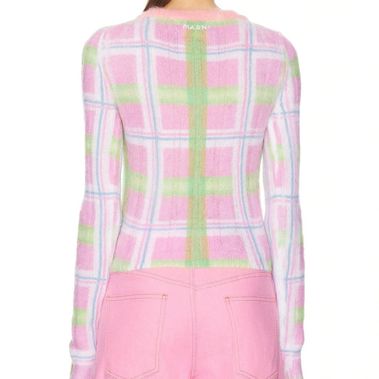 MARNI V-NECK PLAID SWEATER