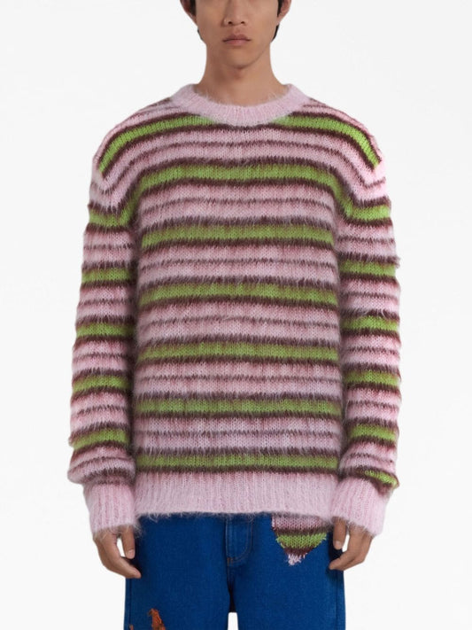 MARNI STRIPED MOHAIR SWEATER