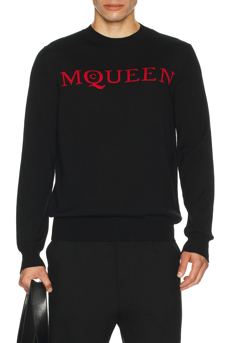 MCQUEEN CREW NECK JACQUARD SWEATER