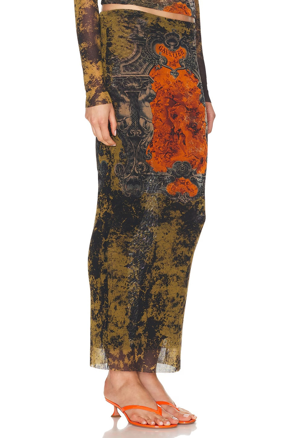 JEAN PAUL GAULTIER MEDALLION PRINT SKIRT