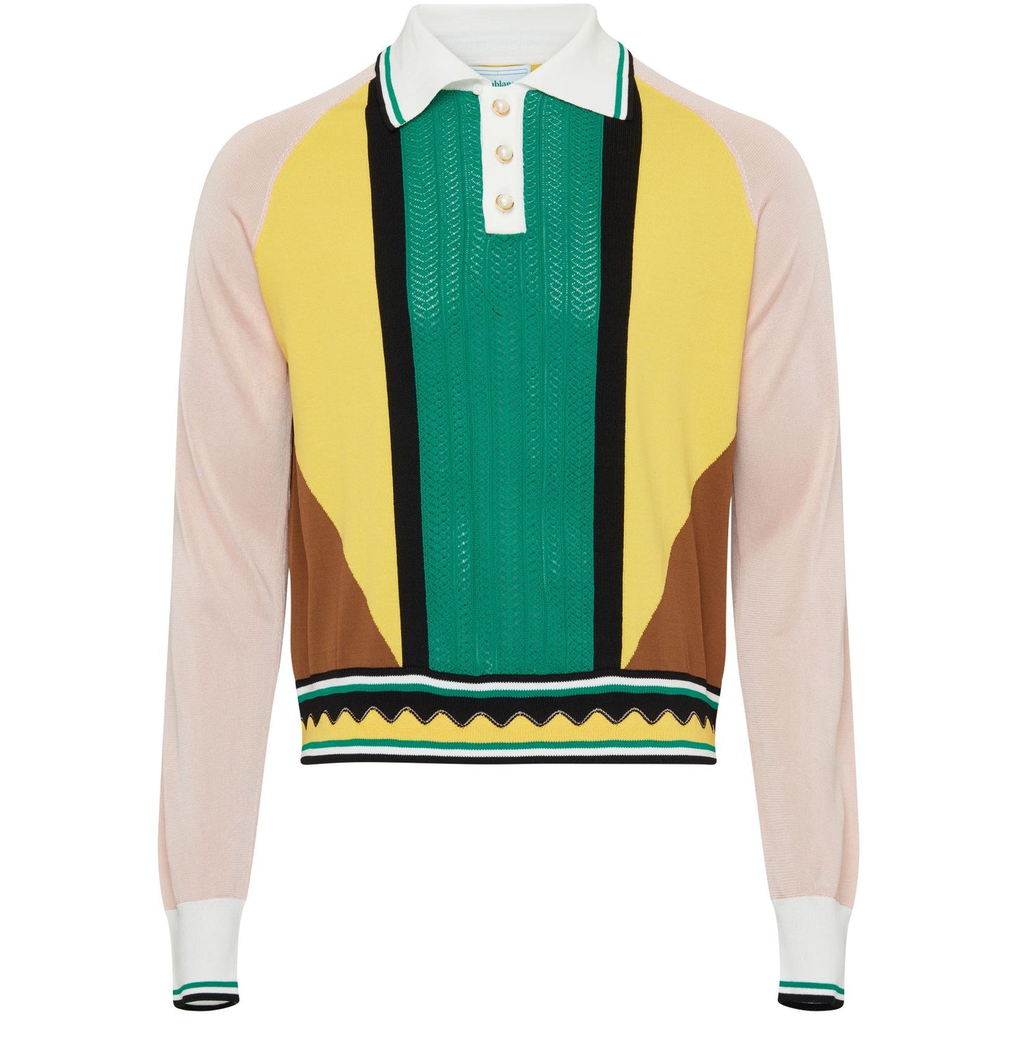 CASABLANCA GRAPHIC LONG SLEEVE KNIT SHIRT