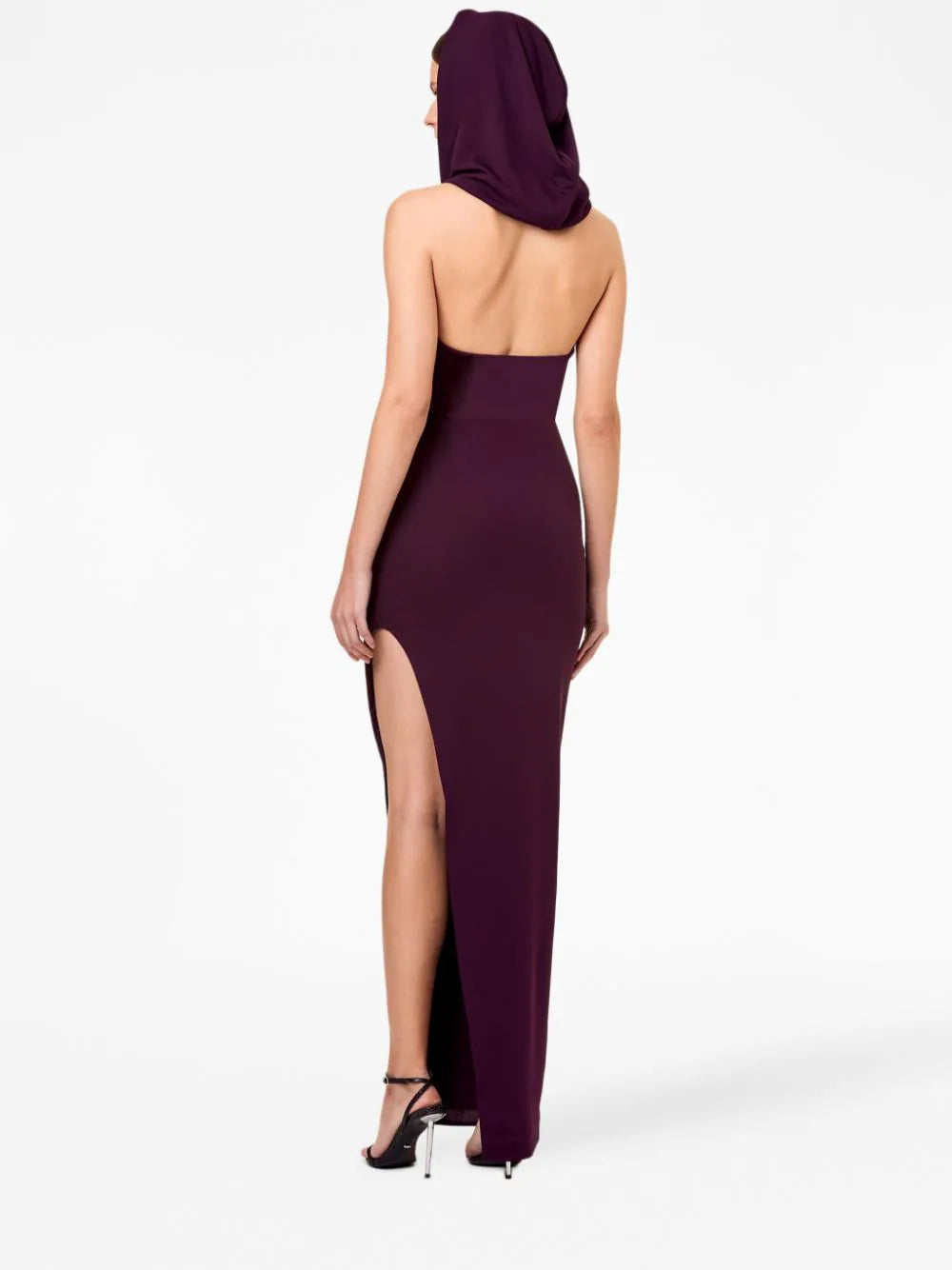 NICHOLAS TWIST-FRONT HOODED GOWN