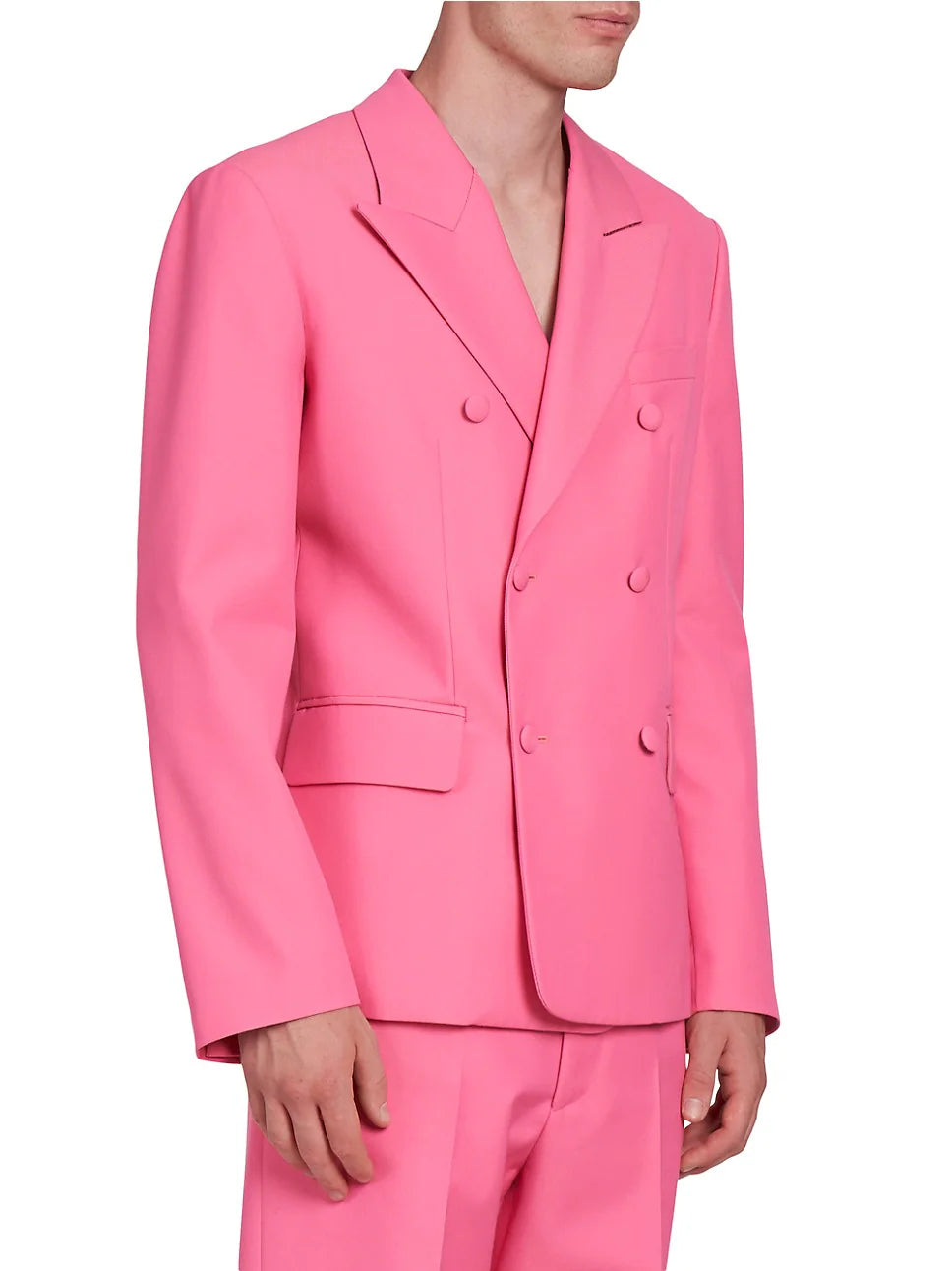 PALM ANGELS PINK DOUBLE BREASTED SUIT