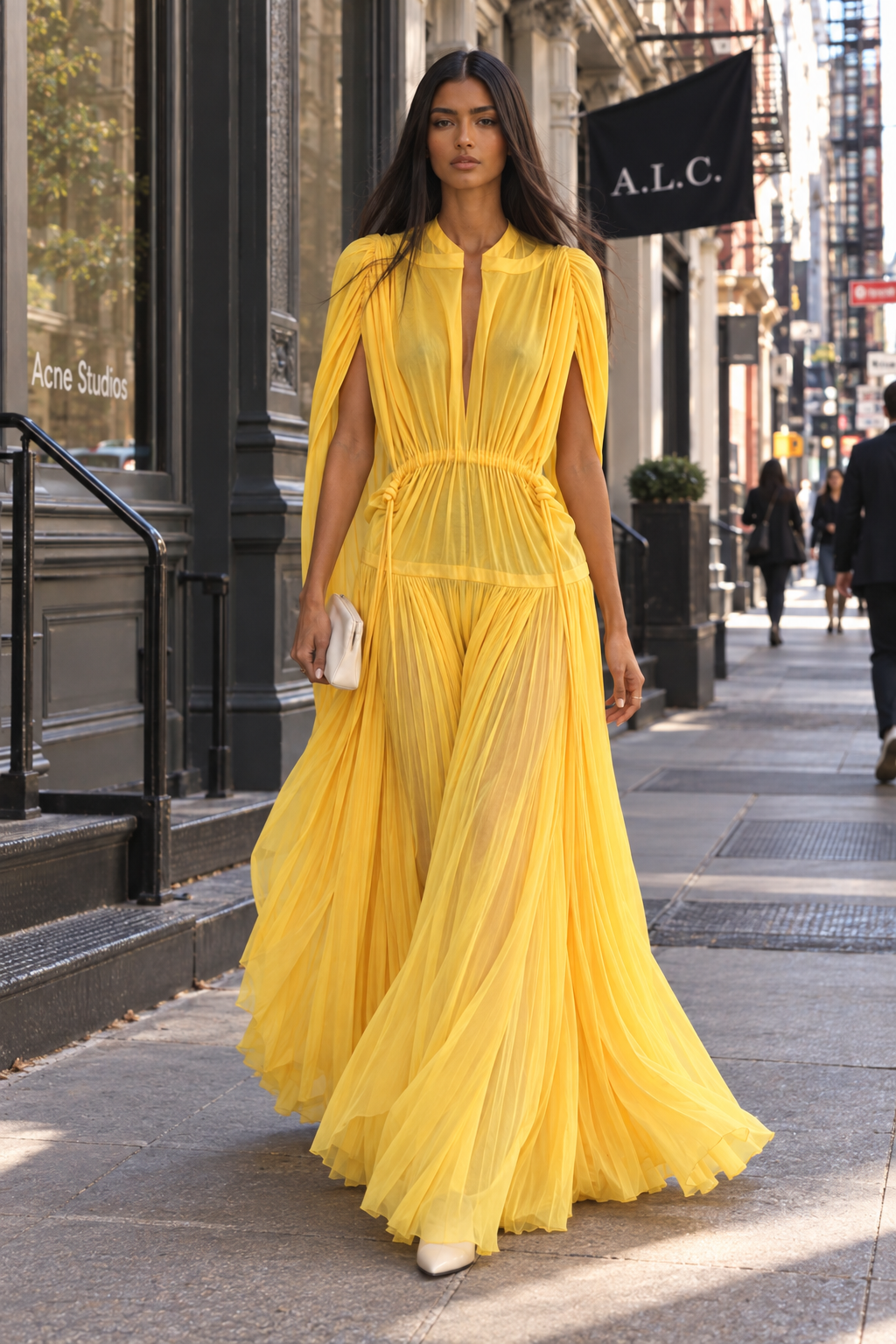 PROENZA SCHOULER V-NECK LONG DRESS (SS 2022)