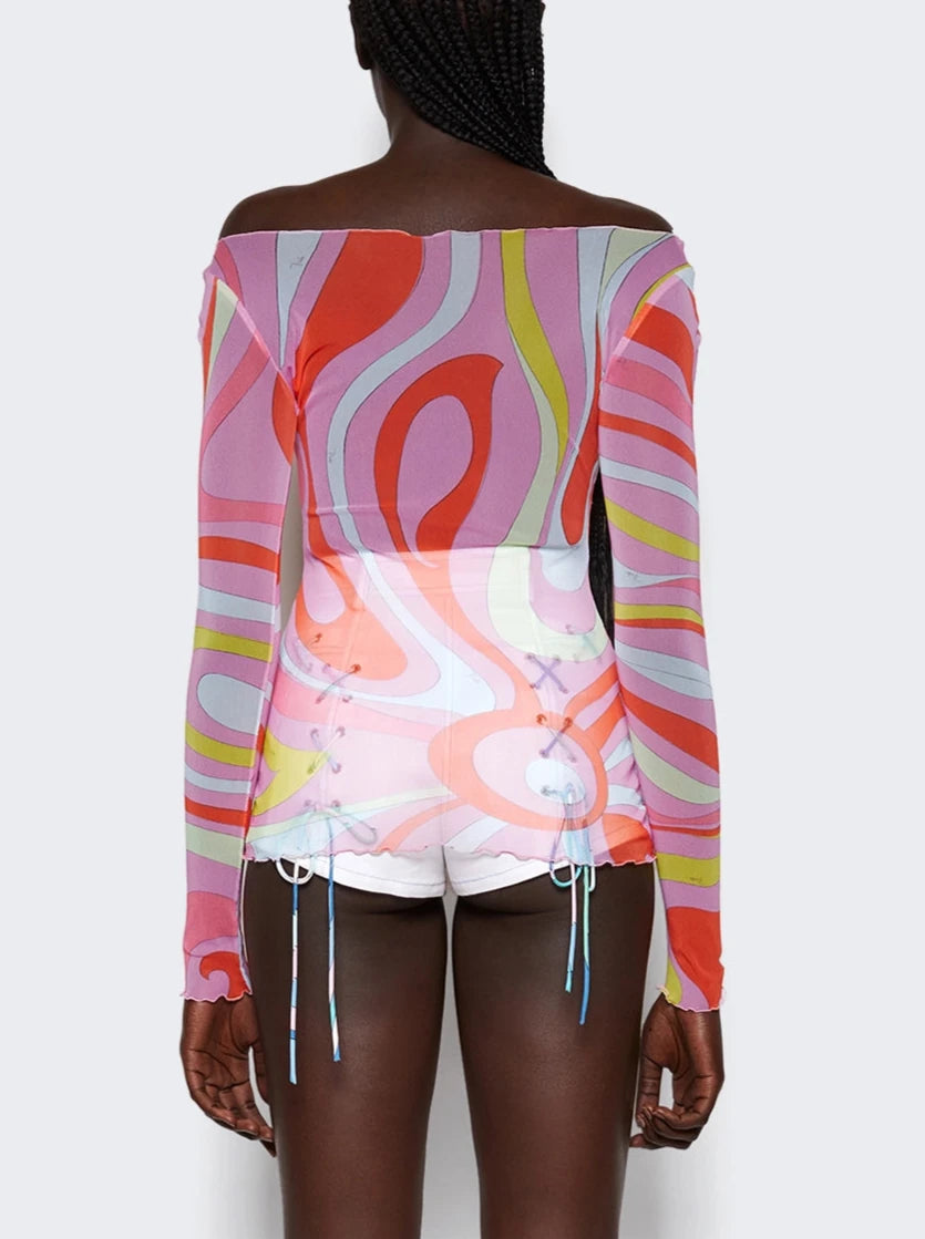 PUCCI LONG SLEEVE PRINTED TOP