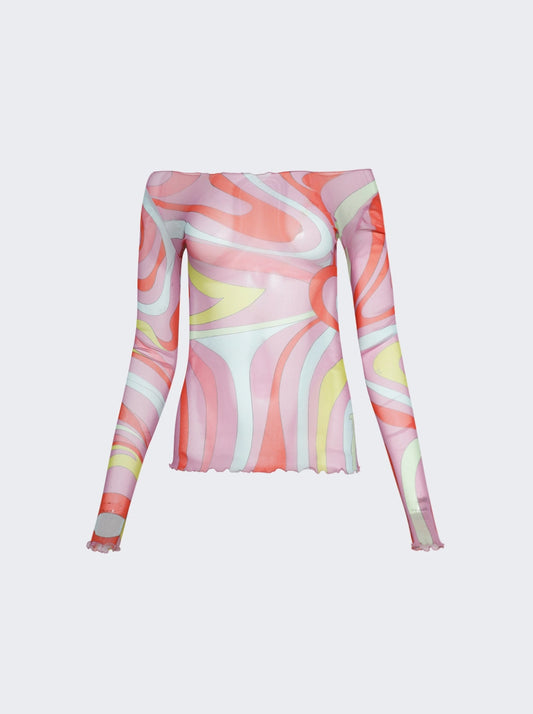 PUCCI LONG SLEEVE PRINTED TOP