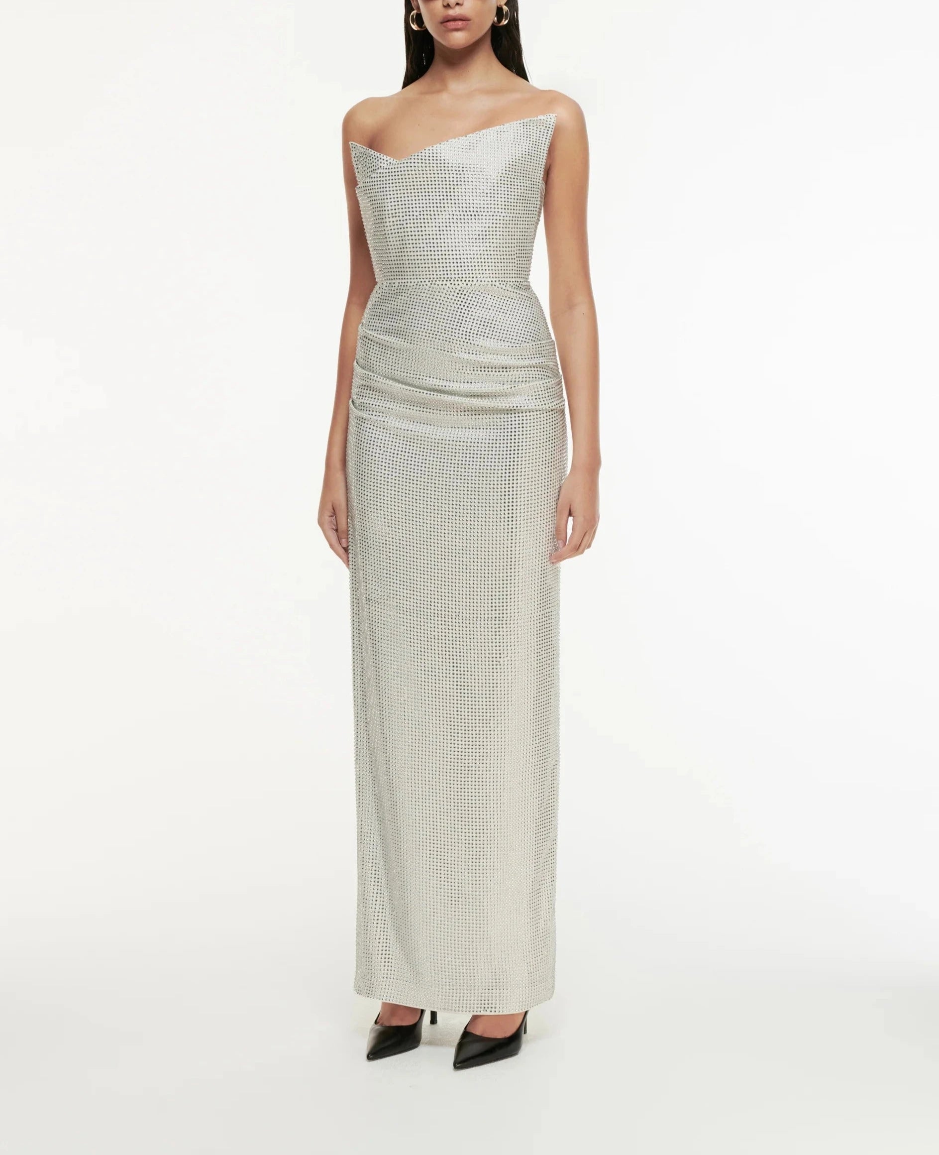 roland mouret sequin dress Sequined strapless midi dress in green - Roland Mouret