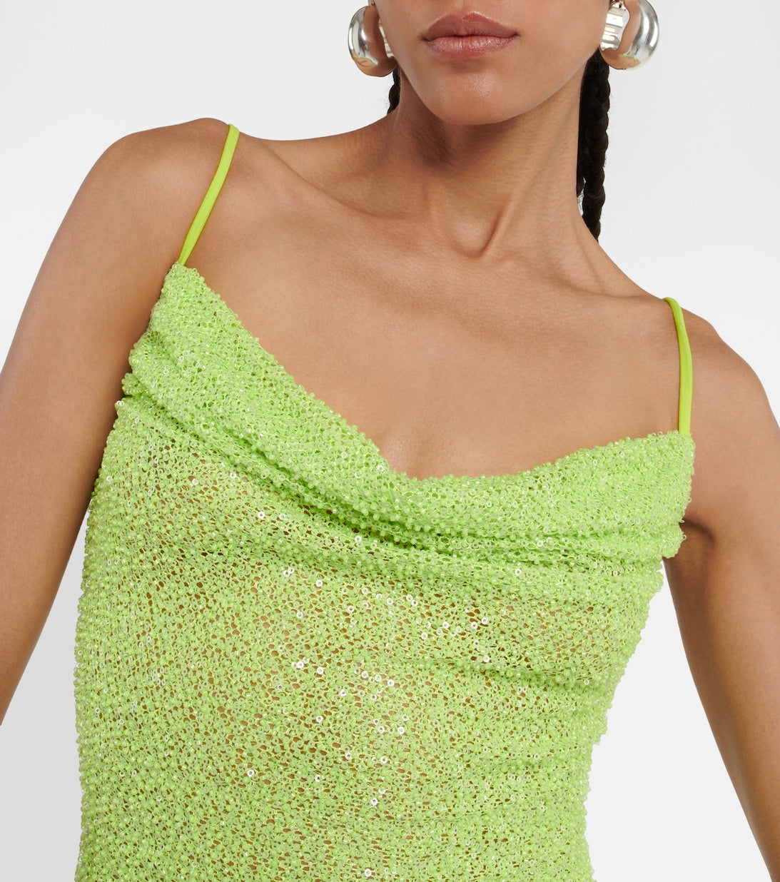 self portrait neon dress Self-Portrait Green Cut Out Mini Dress
