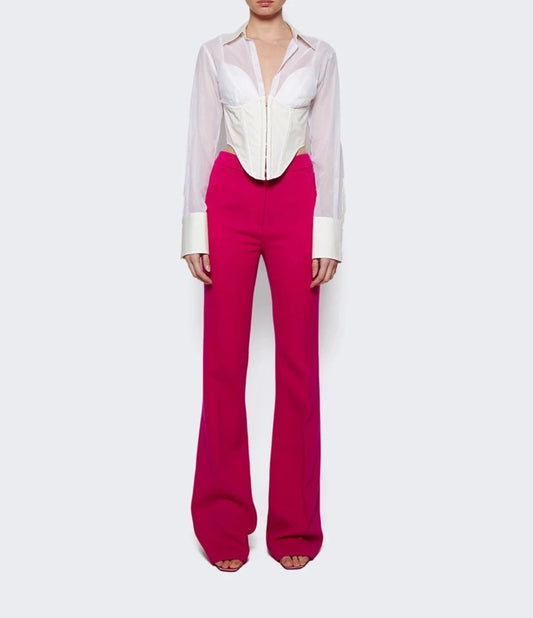 SERGIO HUDSON PEONY FLARE PANTS