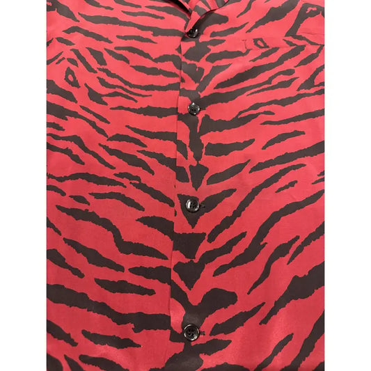 SAINT LAURENT ZEBRA PRINT SILK SHIRT