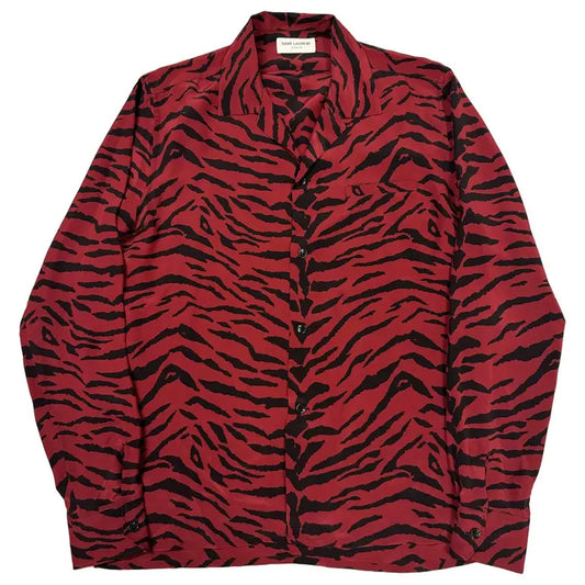 SAINT LAURENT ZEBRA PRINT SILK SHIRT