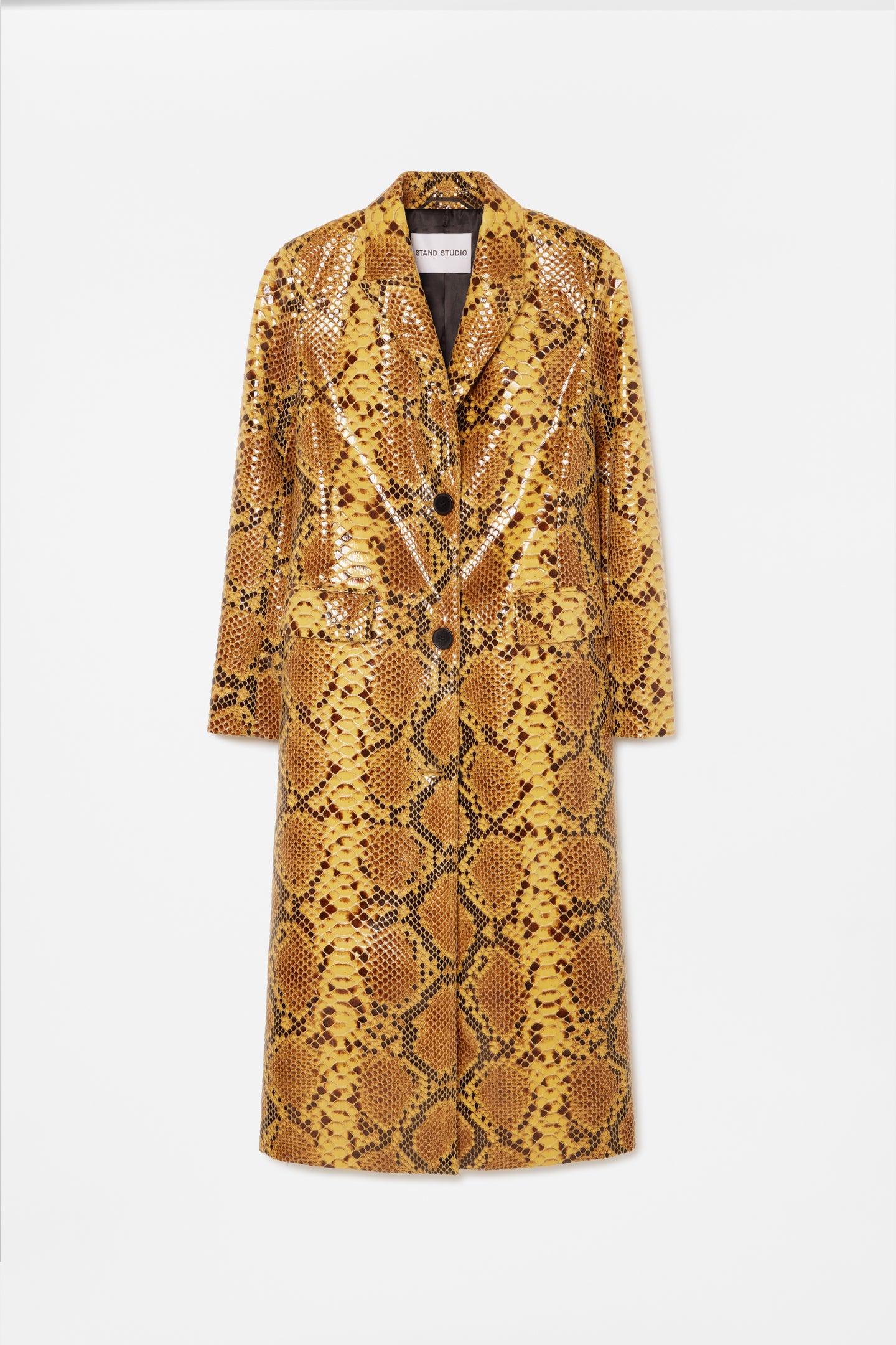 STAND STUDIO ZOIE FAUX SNAKE-EFFECT LEATHER COAT – TheLuxeLend