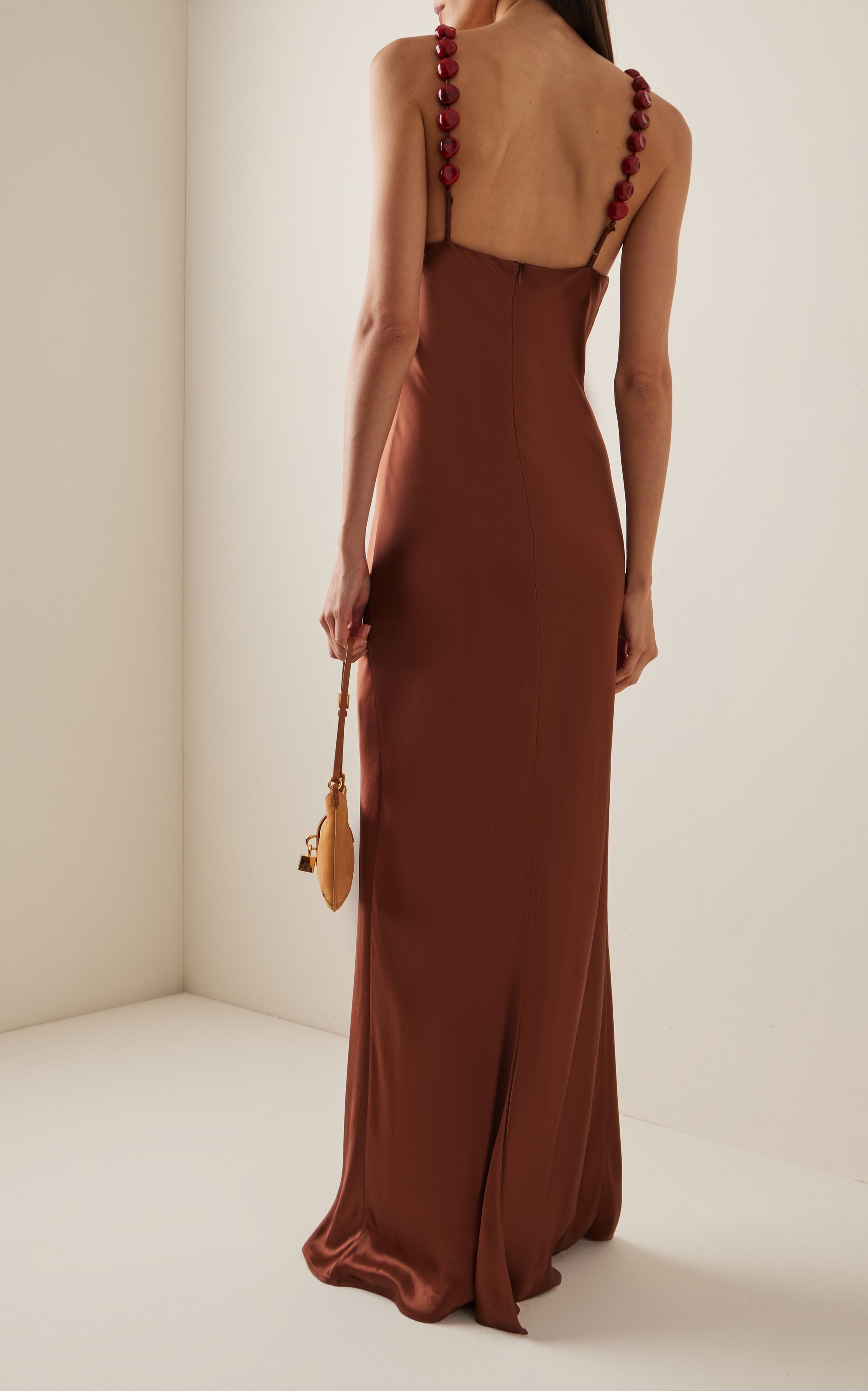 staud cadence dress brown Staud Cadence Dress In Brown - Clove
