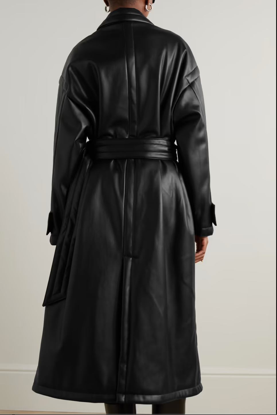 STAND STUDIO PADDED FAUX LEATHER TRENCH COAT