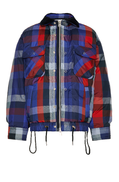 SACAI PLAID PADDED JACKET