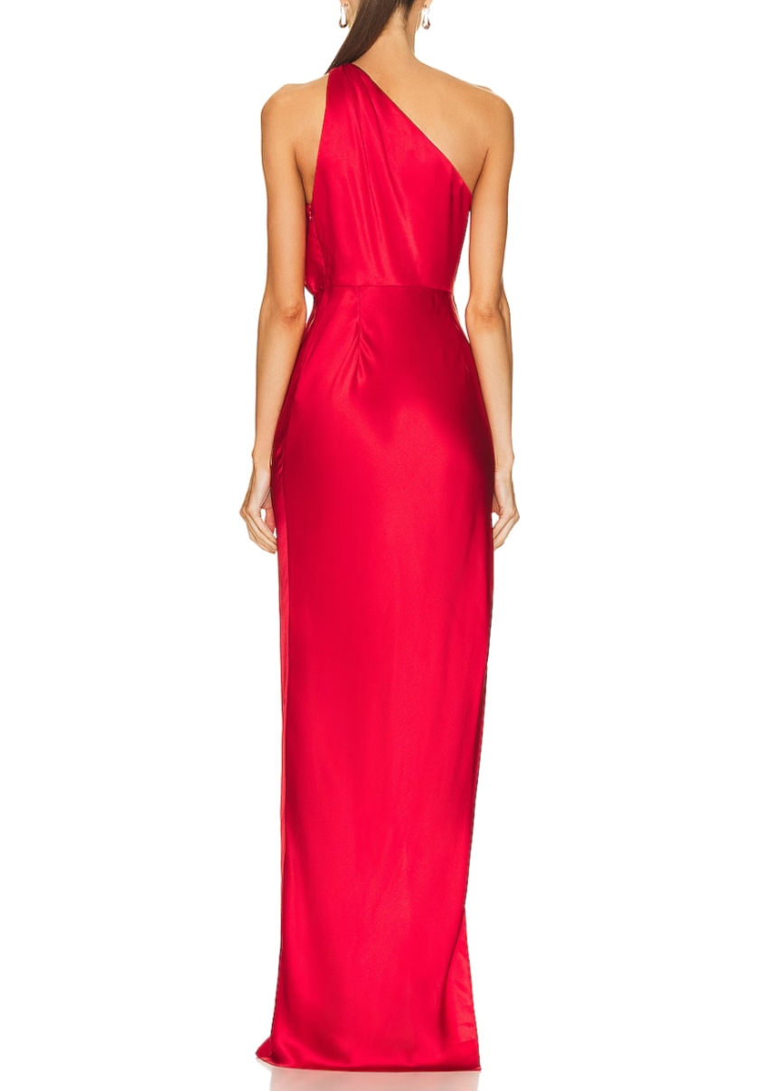 the sei asymmetrical draped dress The Sei Asymmetrical Drape Dress in Kelp