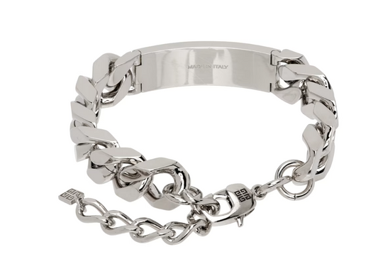 GIVENCHY SILVER ID BRACELET