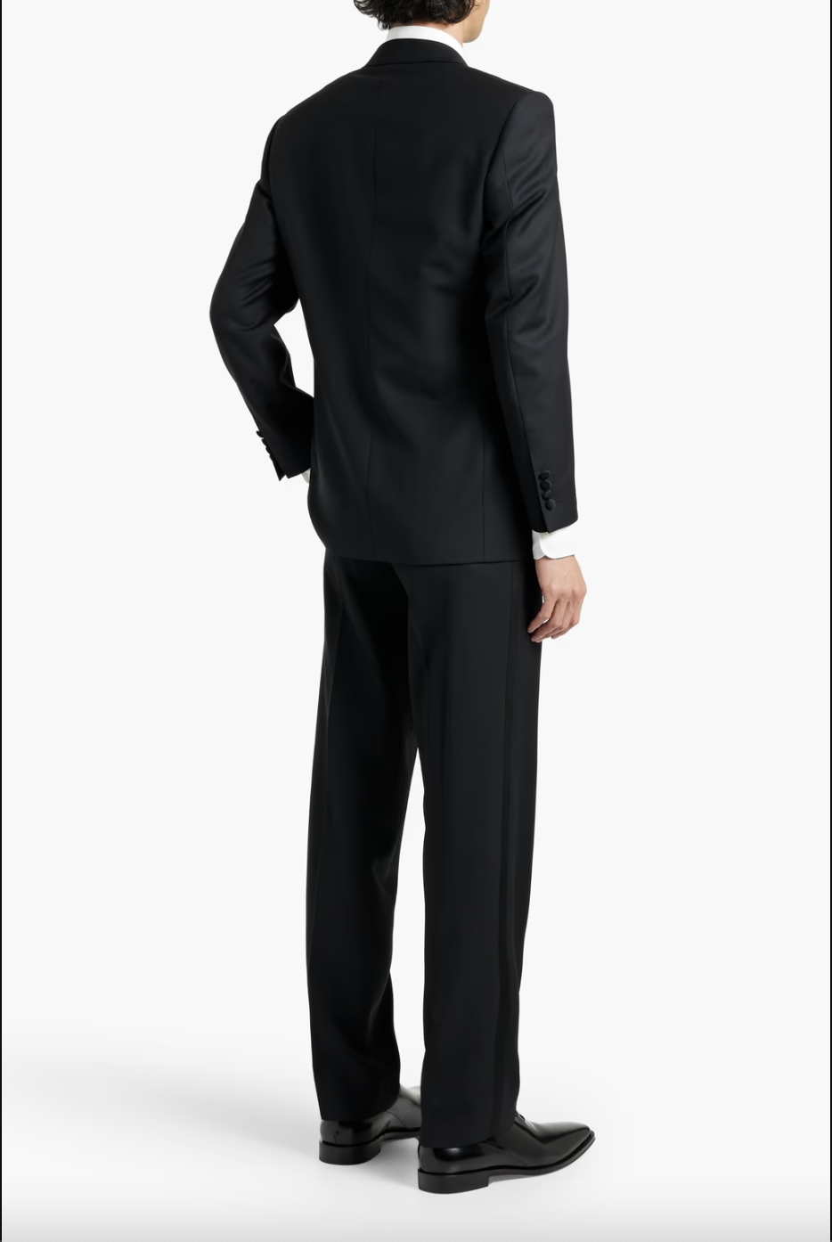 CANALI SATIN-TRIMMED WOOL SUIT