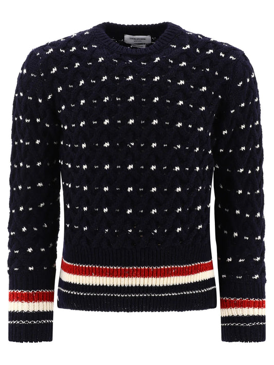 THOM BROWNE CABLE-KNIT SWEATER