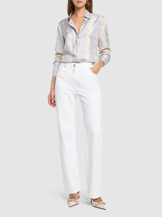 VERSACE FOULARD PRINT SILK SHIRT