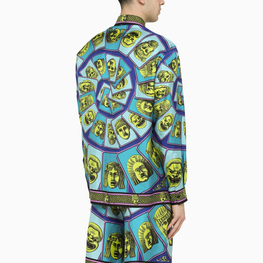 VERSACE LE MASCHERE LONG SLEEVE SILK SHIRT CLOTHING RENTAL
