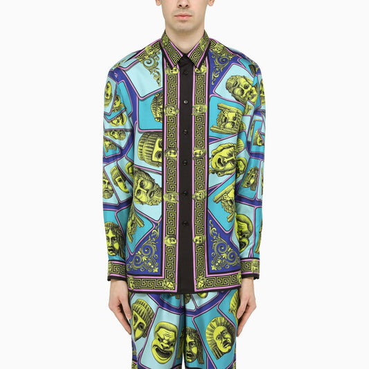 VERSACE LE MASCHERE LONG SLEEVE SILK SHIRT CLOTHING RENTAL