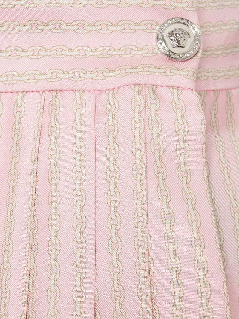 VERSACE PINSTRIPE SILK TWILL MINI SKIRT