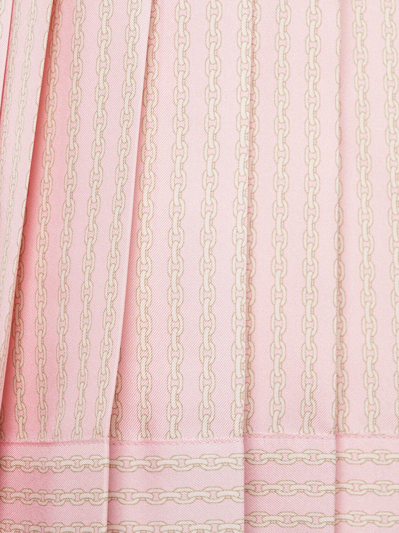 VERSACE PINSTRIPE SILK TWILL MINI SKIRT
