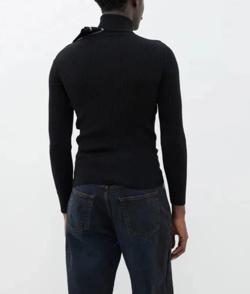 Y-PROJECT DOUBLE-COLLAR KNIT SWEATER
