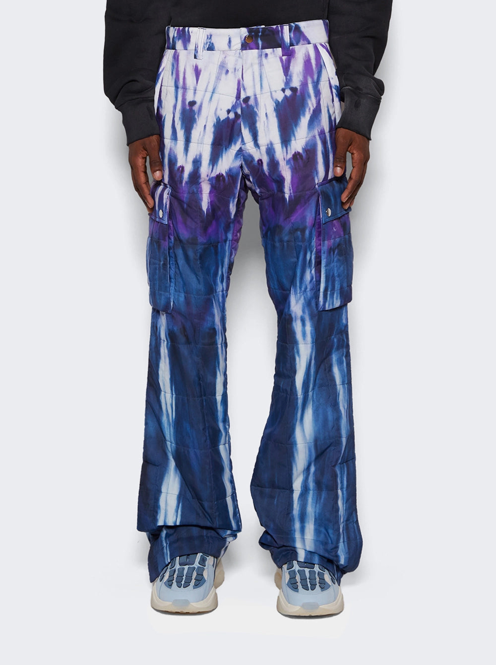 AMIRI FLARED QUILTED TIE DYE CARGO PANTS TheLuxeLend amiri-flared-quilted-tie-dye-cargo-pants-theluxelend