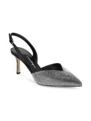 FERRAGAMO CRYSTAL EMBELLISHED PUMPS