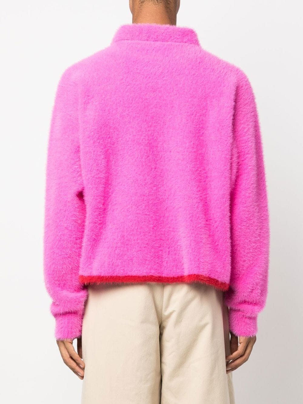 JACQUEMUS NEVE BRUSHED KNITTED POLO SWEATER