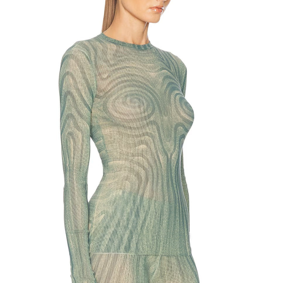 JEAN PAUL GAULTIER SPIRAL LONG SLEEVE TOP