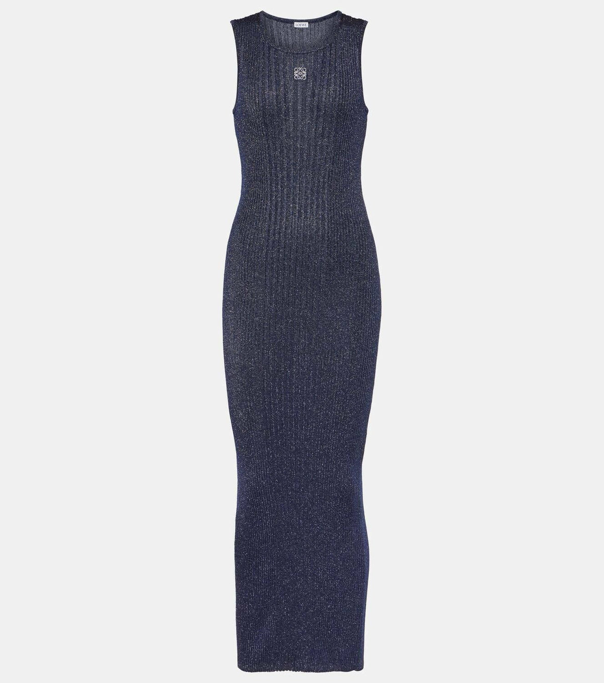 LOEWE ANAGRAM LUREX KNIT DRESS