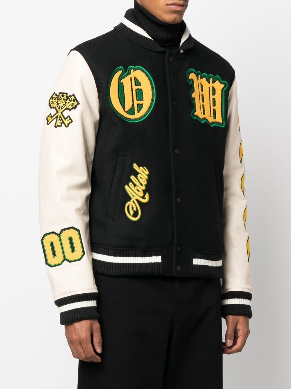 OFF-WHITE LOGO-PATCH VARSITY JACKET