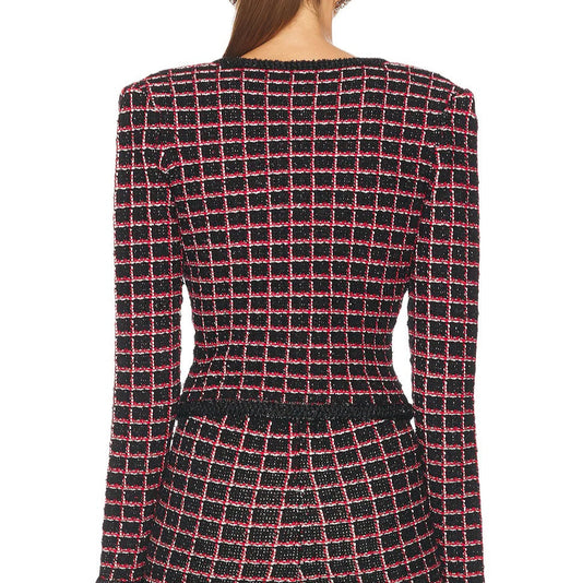 SELF-PORTRAIT CHECK CARDIGAN