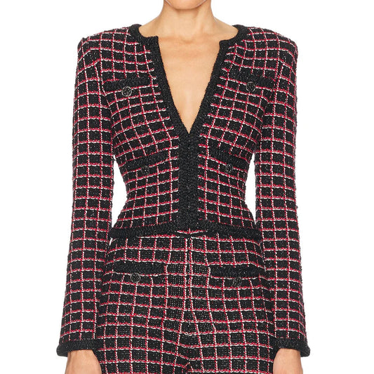 SELF-PORTRAIT CHECK CARDIGAN