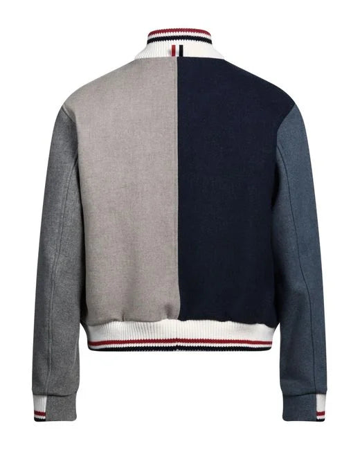 THOM BROWNE COLORBLOCK WOOL VARSITY JACKET