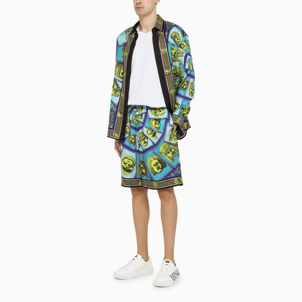 Versace Outlet: Le Maschere shirt in silk - Acid Green