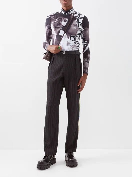 AHLUWALIA HIGH NECK PRINTED SHIRT