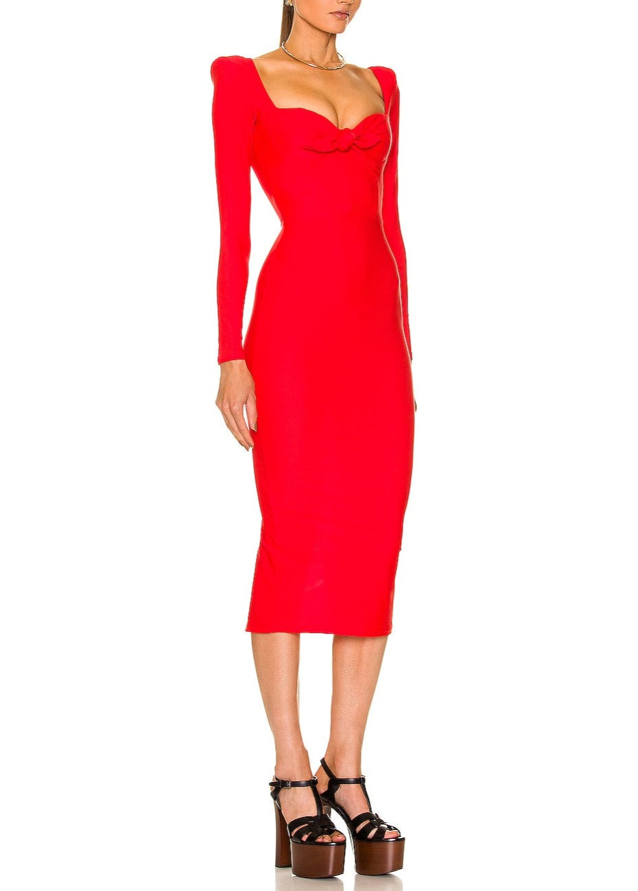 Alex Perry Blade Sweetheart Long Sleeve Cup Dress