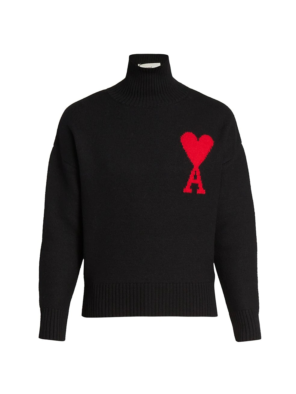 AMI PARIS EMBROIDERED ROLL NECK SWEATER – TheLuxeLend AMI PARIS EMBROIDERED ROLL NECK SWEATER – TheLuxeLend