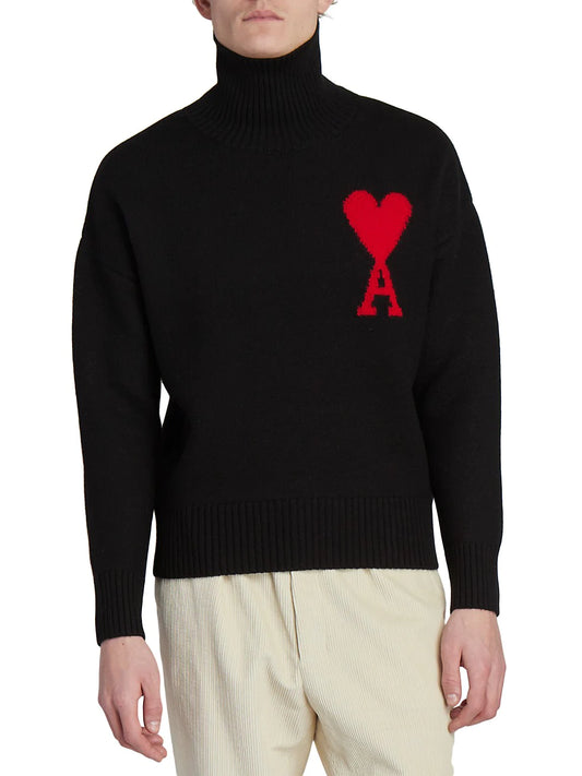 AMI PARIS Ami de Cœur virgin wool turtleneck sweater